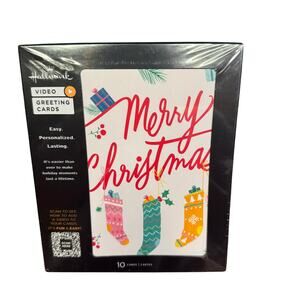 Hallmark Personalized Video Cards-Pack of 10-Merry Christmas Stockings Gifts New